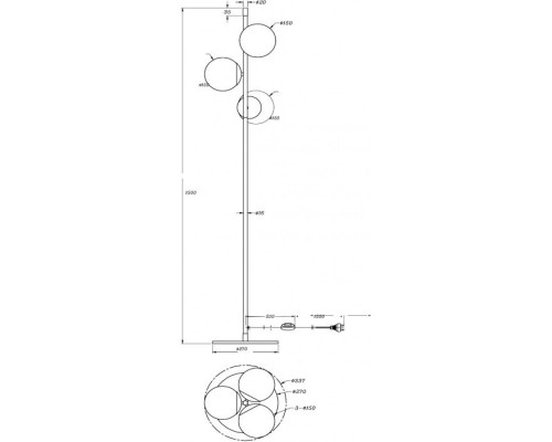 Торшер Nostalgia MOD048FL-03G Maytoni Торшер Nostalgia MOD048FL-03G Maytoni