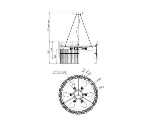 Подвесная люстра Coliseo MOD135PL-06BS Maytoni Подвесная люстра Coliseo MOD135PL-06BS Maytoni