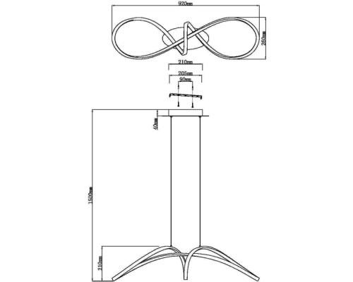 Подвесной светильник Curve MOD156PL-L52B4K Maytoni Подвесной светильник Curve MOD156PL-L52B4K Maytoni