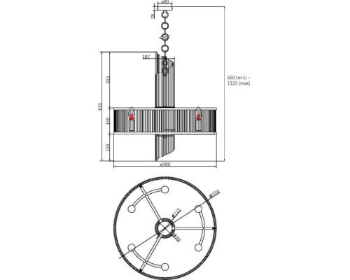 Подвесная люстра Frame MOD174PL-06G Maytoni Подвесная люстра Frame MOD174PL-06G Maytoni