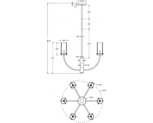 Потолочная люстра Arco MOD223PL-06BS Maytoni Потолочная люстра Arco MOD223PL-06BS Maytoni