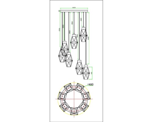 Подвесной светильник Coctail time MOD325PL-07G Maytoni Подвесной светильник Coctail time MOD325PL-07G Maytoni