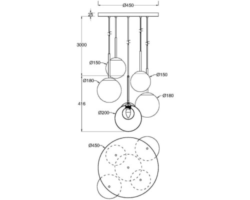 Подвесной светильник Basic form MOD521PL-05G Maytoni Подвесной светильник Basic form MOD521PL-05G Maytoni