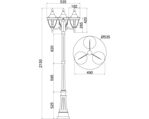 Наземный фонарь Rivoli O026FL-03B Maytoni Наземный фонарь Rivoli O026FL-03B Maytoni