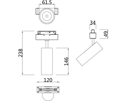 Трековый светильник Track lamps TR019-2-15W4K-B Maytoni Трековый светильник Track lamps TR019-2-15W4K-B Maytoni