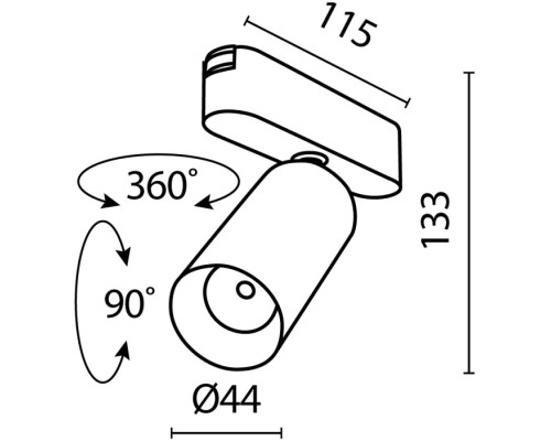 Трековый светильник Focus LED TR103-1-12W3K-M-B Maytoni Трековый светильник Focus LED TR103-1-12W3K-M-B Maytoni