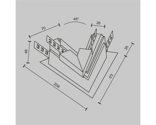Угловое соединение Accessories for tracks Exility TRA034CLS-42.12B Maytoni Угловое соединение Accessories for tracks Exility TRA034CLS-42.12B Maytoni