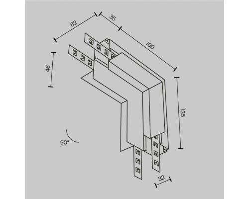 Соединитель угловой Accessories for tracks Exility TRA034ICL-42.12W Maytoni Соединитель угловой Accessories for tracks Exility TRA034ICL-42.12W Maytoni
