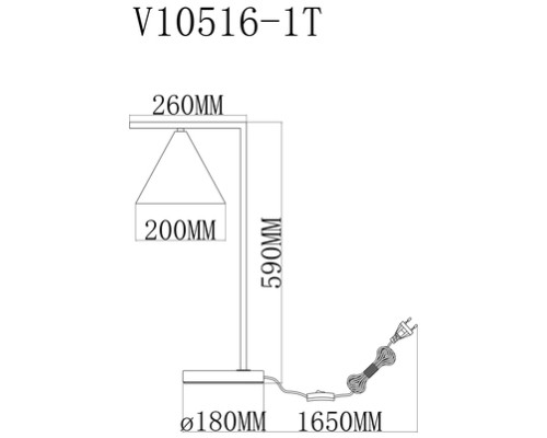 Интерьерная настольная лампа Omaha V10516-1T Moderli Интерьерная настольная лампа Omaha V10516-1T Moderli