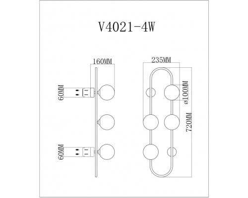 Бра Krona V4021-4W Moderli Бра Krona V4021-4W Moderli