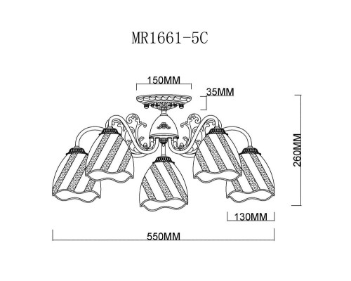 Потолочная люстра Nicole MR1661-5C MyFar Потолочная люстра Nicole MR1661-5C MyFar