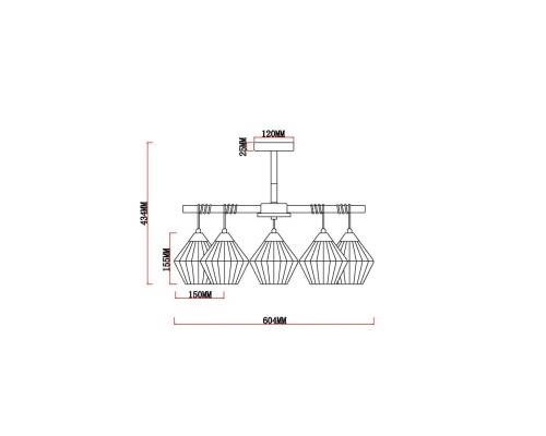Потолочная люстра Bella MR1771-5C MyFar Потолочная люстра Bella MR1771-5C MyFar