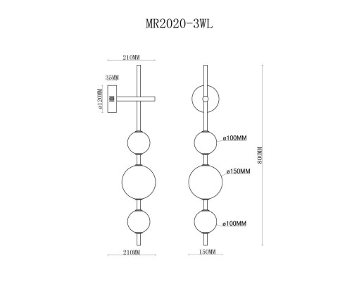 Настенный светильник Violla MR2020-3WL MyFar Настенный светильник Violla MR2020-3WL MyFar