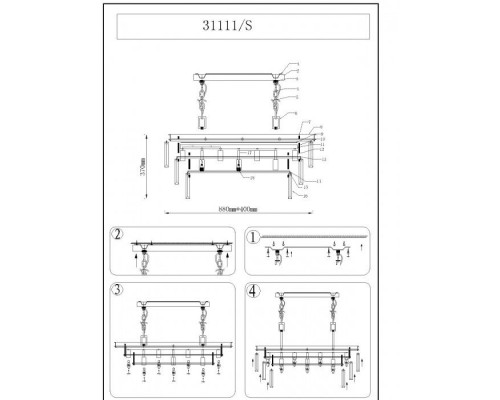 Подвесная люстра 31100 31111/S nickel Newport