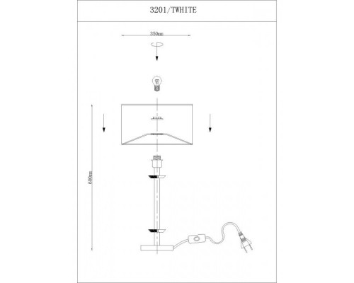 Настольная лампа 3200 3201/Т без абажура Newport