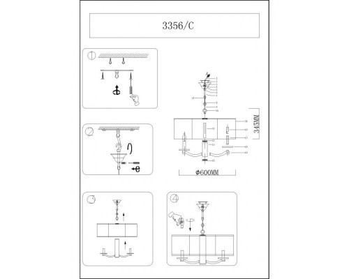 Подвесная люстра 3350 3356/C Newport Подвесная люстра 3350 3356/C Newport