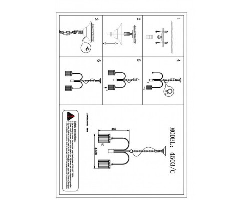 Подвесная люстра 4500 4503/C chrome Newport Подвесная люстра 4500 4503/C chrome Newport
