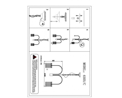 Подвесная люстра 4500 4505/C chrome Newport Подвесная люстра 4500 4505/C chrome Newport