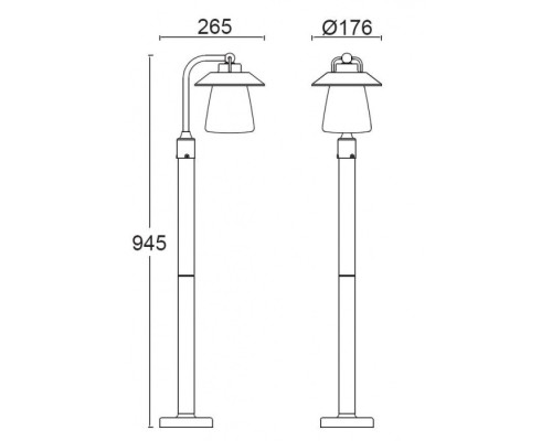 Наземный фонарь 12642H R Oasis Light Наземный фонарь 12642H R Oasis Light