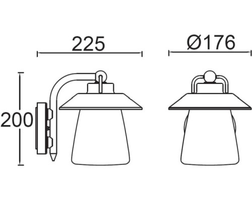 Настенный фонарь уличный CATE 2642 R Oasis Light Настенный фонарь уличный CATE 2642 R Oasis Light