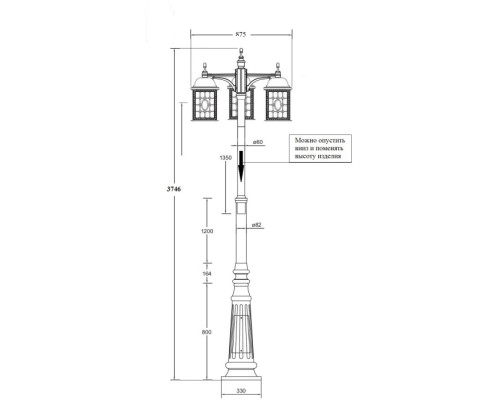 Наземный фонарь LONDON L 64810LB/A2/09 DOWN Bl Oasis Light Наземный фонарь LONDON L 64810LB/A2/09 DOWN Bl Oasis Light