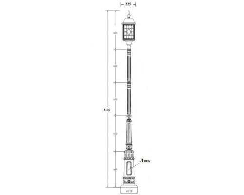 Наземный фонарь LONDON L 64810L/E7 Bl Oasis Light Наземный фонарь LONDON L 64810L/E7 Bl Oasis Light