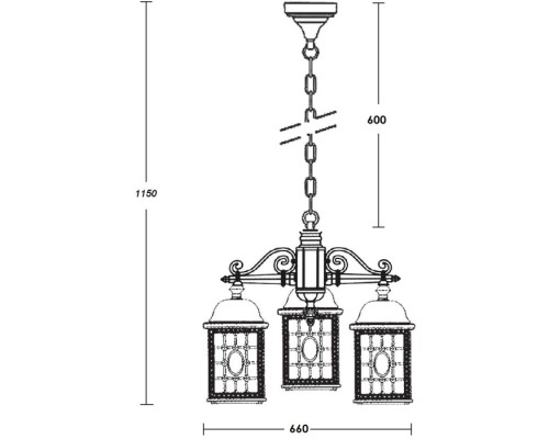 Уличный светильник подвесной LONDON L 64870L/3 Bl Oasis Light Уличный светильник подвесной LONDON L 64870L/3 Bl Oasis Light