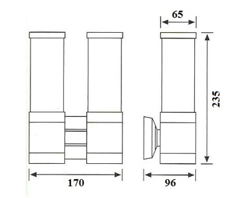 Настенный светильник уличный TUBE 78032 Bl Oasis Light Настенный светильник уличный TUBE 78032 Bl Oasis Light