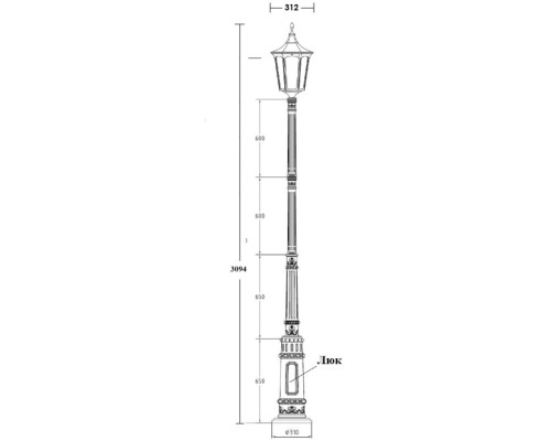 Наземный фонарь ALBORG L 79710L Е7 Bl Oasis Light Наземный фонарь ALBORG L 79710L Е7 Bl Oasis Light