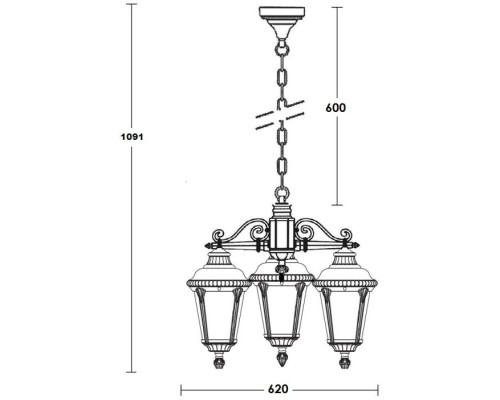 Уличный светильник подвесной  79750S/3 Gb Oasis Light