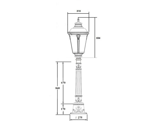 Наземный фонарь MUNICH 2М 79757M E10 Bl Oasis Light Наземный фонарь MUNICH 2М 79757M E10 Bl Oasis Light
