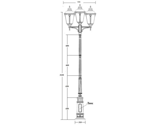 Наземный фонарь MUNICH 2М 79760MB/E7 Bl Oasis Light Наземный фонарь MUNICH 2М 79760MB/E7 Bl Oasis Light