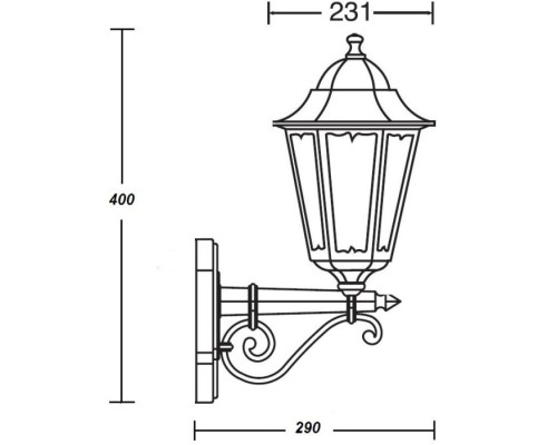 Настенный фонарь уличный PETERSBURG M 79801M/02 Gb Oasis Light Настенный фонарь уличный PETERSBURG M 79801M/02 Gb Oasis Light