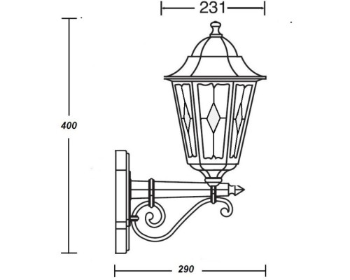 Настенный фонарь уличный PETERSBURG lead GLASS 79801lg Bl Oasis Light Настенный фонарь уличный PETERSBURG lead GLASS 79801lg Bl Oasis Light