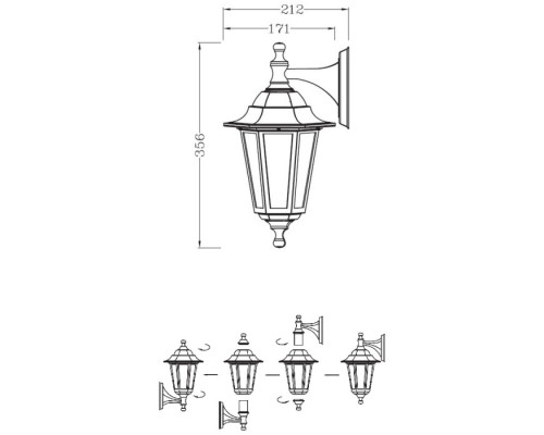 Настенный фонарь уличный PETERSBURG PL 79802P Bl Oasis Light Настенный фонарь уличный PETERSBURG PL 79802P Bl Oasis Light