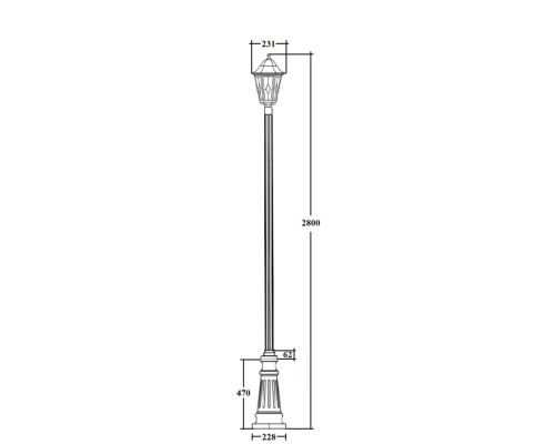 Наземный фонарь PETERSBURG lead GLASS 79810lg B2 Bl Oasis Light Наземный фонарь PETERSBURG lead GLASS 79810lg B2 Bl Oasis Light