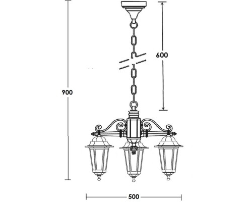 Уличный светильник подвесной PETERSBURG S 79870S/3 Bl Oasis Light Уличный светильник подвесной PETERSBURG S 79870S/3 Bl Oasis Light