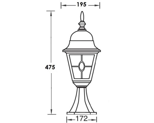 Наземный фонарь QUADRO M lead GLASS 79904MlgY Bl Oasis Light Наземный фонарь QUADRO M lead GLASS 79904MlgY Bl Oasis Light