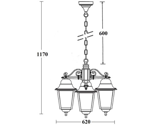 Уличный светильник подвесной QUADRO L 79970L/3 Bl Oasis Light Уличный светильник подвесной QUADRO L 79970L/3 Bl Oasis Light