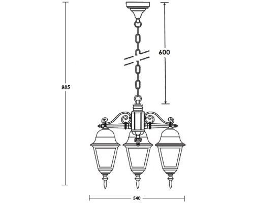 Уличный светильник подвесной QUADRO M 79970M/3 Bl Oasis Light Уличный светильник подвесной QUADRO M 79970M/3 Bl Oasis Light
