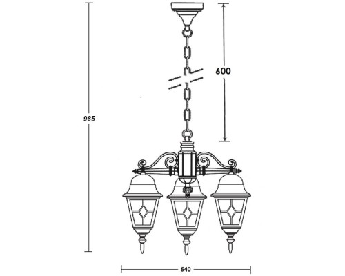Уличный светильник подвесной QUADRO M lead GLASS 79970MlgG/3 Bl Oasis Light Уличный светильник подвесной QUADRO M lead GLASS 79970MlgG/3 Bl Oasis Light