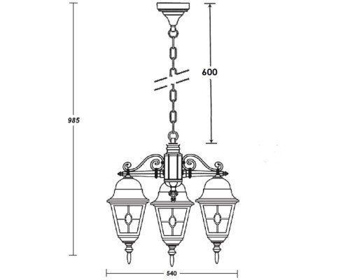 Уличный светильник подвесной QUADRO M lead GLASS 79970МlgY/3 Bl Oasis Light Уличный светильник подвесной QUADRO M lead GLASS 79970МlgY/3 Bl Oasis Light