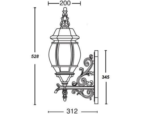Настенный фонарь уличный AMERICA L 83401L/06 Gb Oasis Light Настенный фонарь уличный AMERICA L 83401L/06 Gb Oasis Light