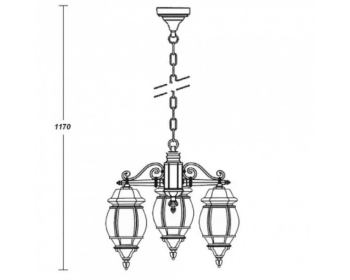Уличный светильник подвесной  83470L/3 Gb Oasis Light