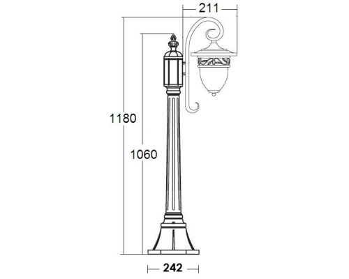 Наземный фонарь KRAKOV 1 L 87207L/18L Gb Oasis Light Наземный фонарь KRAKOV 1 L 87207L/18L Gb Oasis Light