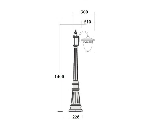 Наземный фонарь KRAKOV 1 L 87211L/18 Gb Oasis Light