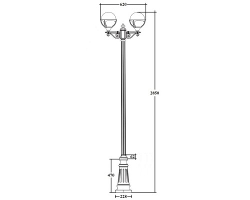Наземный фонарь GENOVA 88110A B2 Bl Oasis Light Наземный фонарь GENOVA 88110A B2 Bl Oasis Light