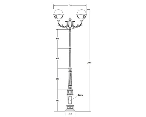 Наземный фонарь GENOVA 88110A/16/E7 Bl Oasis Light Наземный фонарь GENOVA 88110A/16/E7 Bl Oasis Light