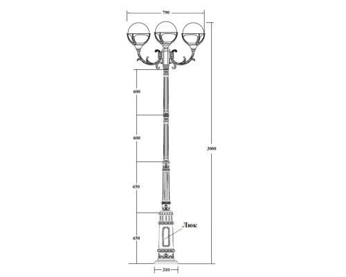 Наземный фонарь GENOVA 88110B/16/E7 Bl Oasis Light Наземный фонарь GENOVA 88110B/16/E7 Bl Oasis Light