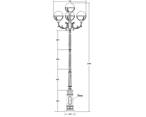 Наземный фонарь GENOVA 88110C/16/E7 Bl Oasis Light Наземный фонарь GENOVA 88110C/16/E7 Bl Oasis Light